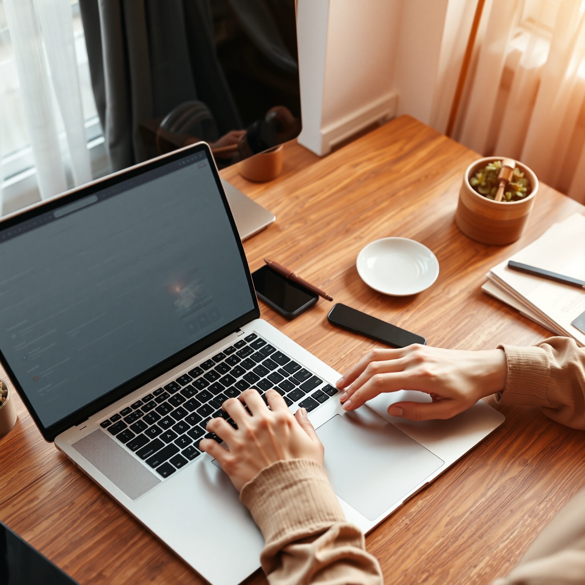 Professional photo of person completing online purchase return process on computer screen